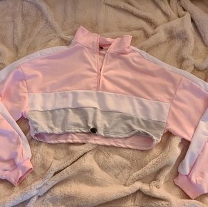 Nvgtn Pink Oversized Cropped Pullover